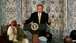 Bush revives 'Islam is peace' message with fresh focus on post-9/11 mosque visit Melbourne School